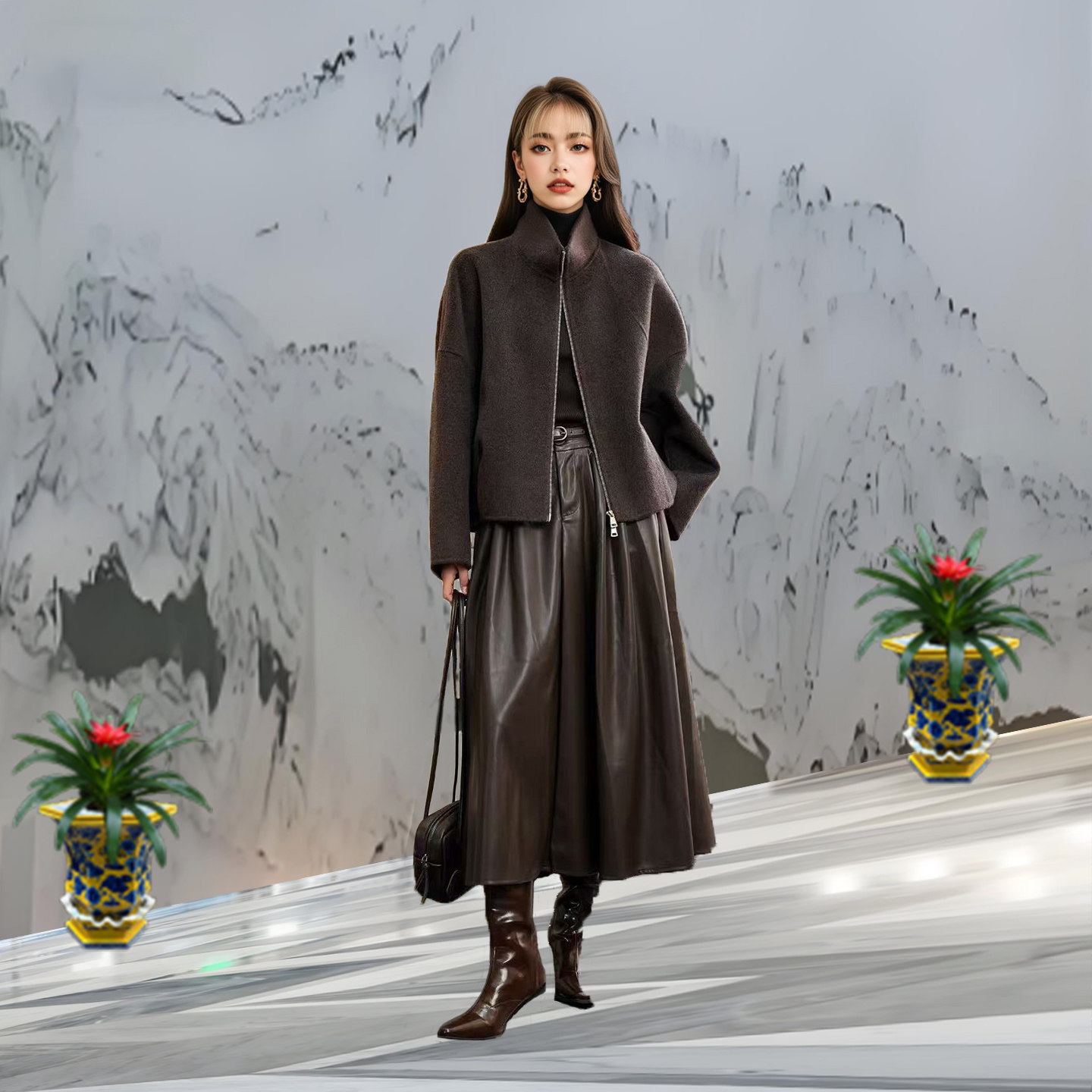 25冬季新款双面呢复古高级感小香风拉链短款小个子羊绒高奢女外套,女装/女士精品,羊绒大衣,淘宝优惠券,粉丝福利购,淘宝优惠卷