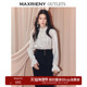 上衣女 肌理感宫廷优雅荷叶边领长袖 奥莱 MAXRIENY复古衬衫