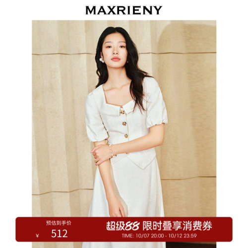 复古方形领，显瘦，显优雅，开门襟设计
