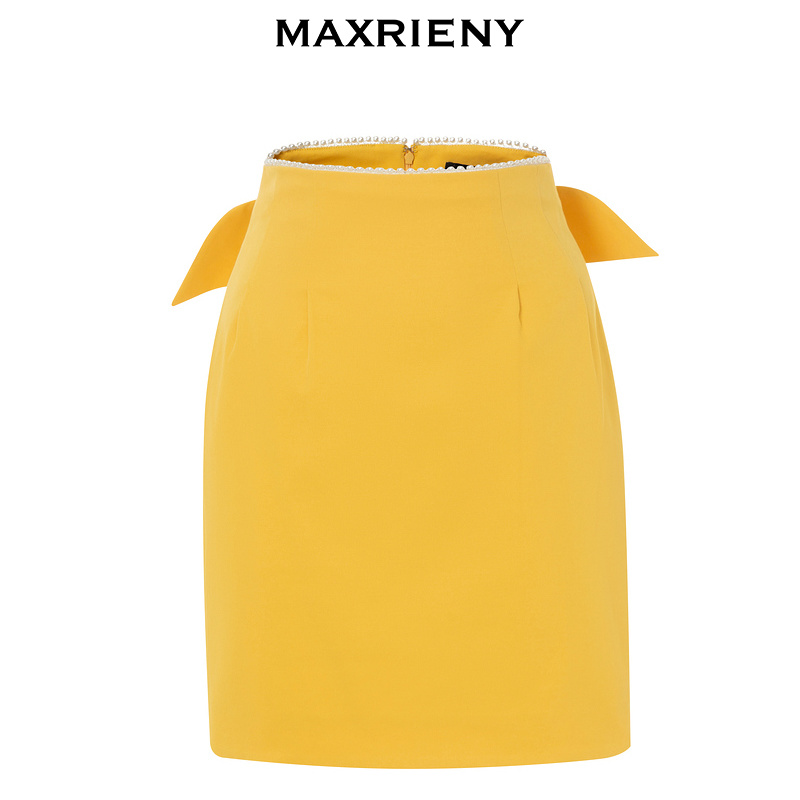 可拆卸蝴蝶结，亮色半裙夏日氛围感