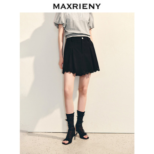 镂空小众设计感裙裤 MAXRIENY收腰a字短裤 奥莱