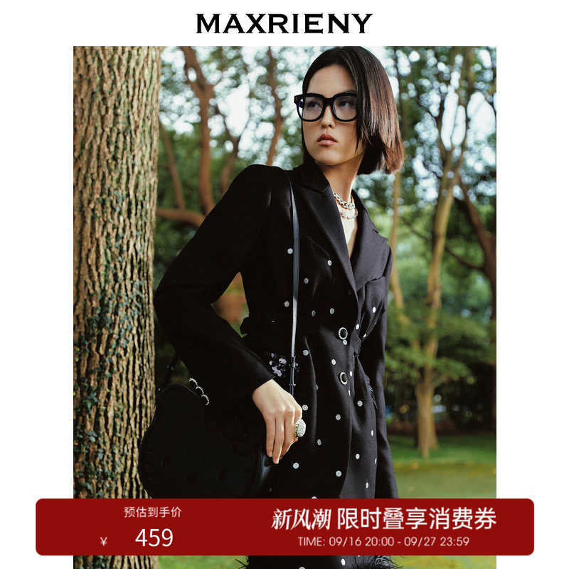 【奥莱】MAXRIENY复古波点收腰外套图片