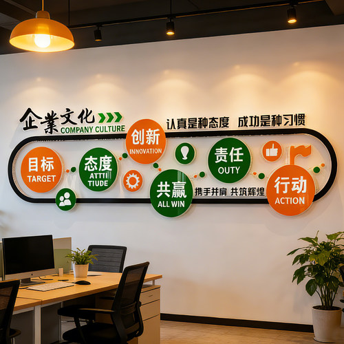 3D立体企业文化墙贴定制