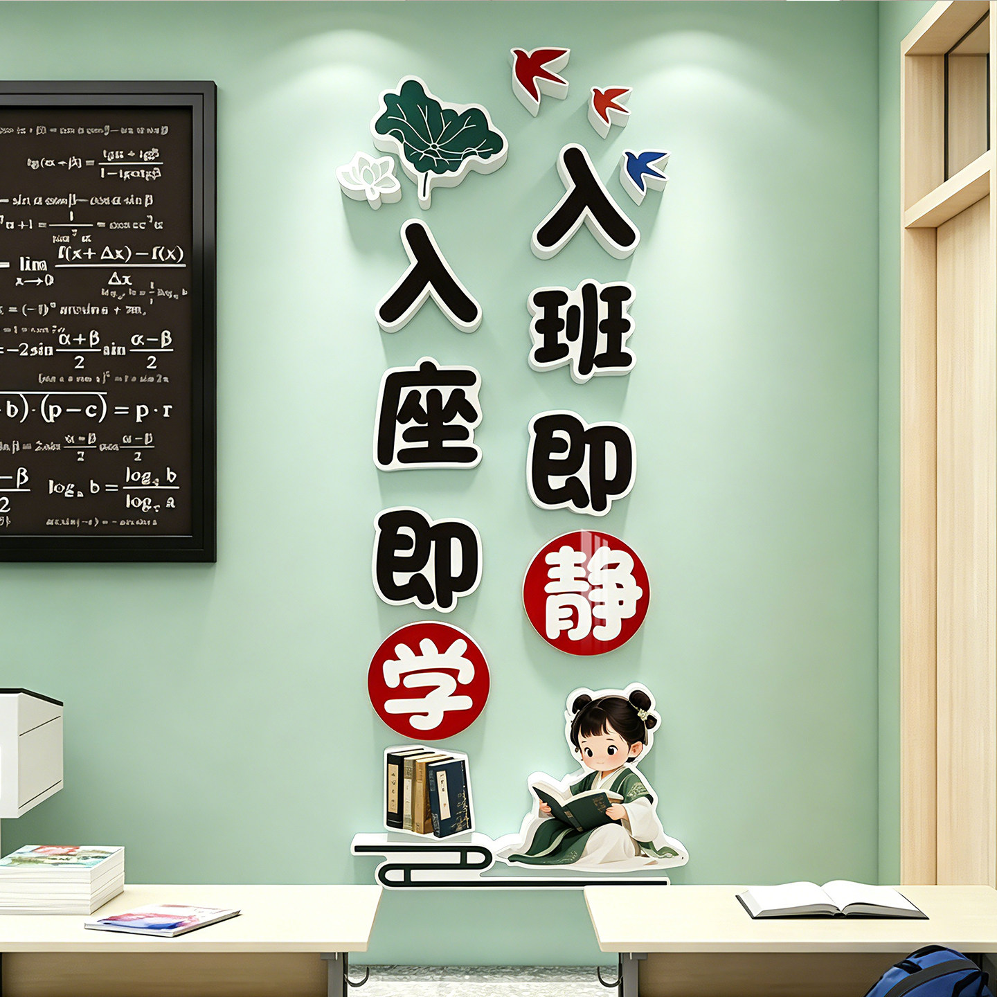 学校教室3D立体励志标语墙贴