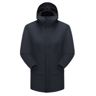 户步行者冬季户外中长款冲锋衣定制logo两件套羽绒工作服外套订制