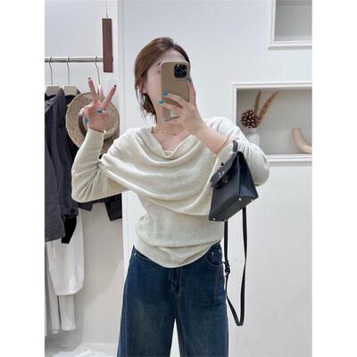 大码微胖mm燕麦色荡领长