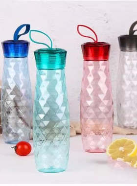 微瑕疵乐扣乐扣 宝石水杯运动旅行男女情侣杯塑料时尚透明 HLC647