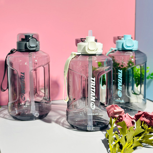 乐扣乐扣健身水杯大肚桶吸管杯男士 吨大容量杯子运动水壶耐高温吨