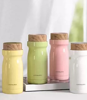 乐扣乐扣牛奶保温杯女316不锈钢水杯简约多巴胺便携水杯学生男