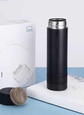 乐扣乐扣音乐保温杯蓝牙音箱水杯便携旅行户外学生男女黑色350ml
