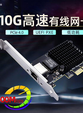 10G网卡 PCIe 4.0 x1转RJ45电口万兆有线网卡瑞昱RTL8127支持UEFI PXE适用NAS网吧服务器