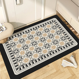 【多尺寸】黑白格入户门垫硅藻泥地垫防潮地垫防滑吸水满铺地毯