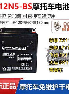 适用弯梁摩托车电瓶宗申ZS110力
