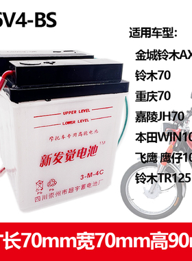 摩托车电瓶/蓄电池/适用 6V4AH嘉陵建设JH70AX100 重庆80免维护