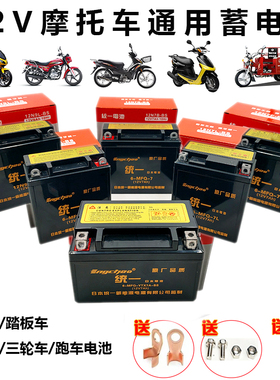 汽油三轮车110/125/150/175干电瓶12V9ah大容量12N9-4B摩托车电池