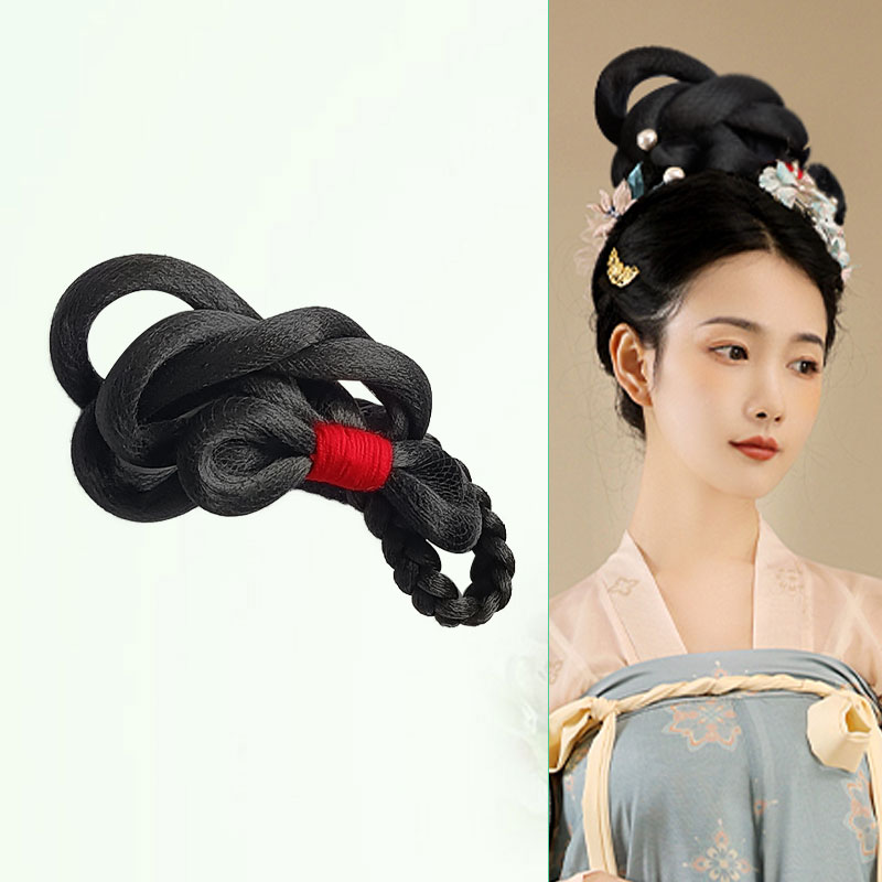 新品古装假发十二花神发髻夏季汉服明G制宋制日常古风儿童发包成
