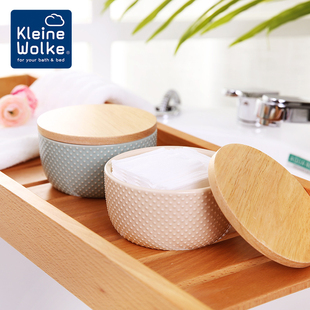 Kleine Wolke德国进口陶瓷棉签盒收纳盒卸妆棉盒轻奢ins风棉球罐