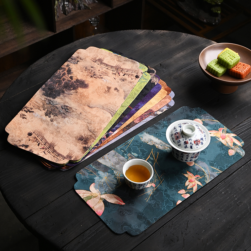 吸水茶杯垫禅意茶席专用茶桌布