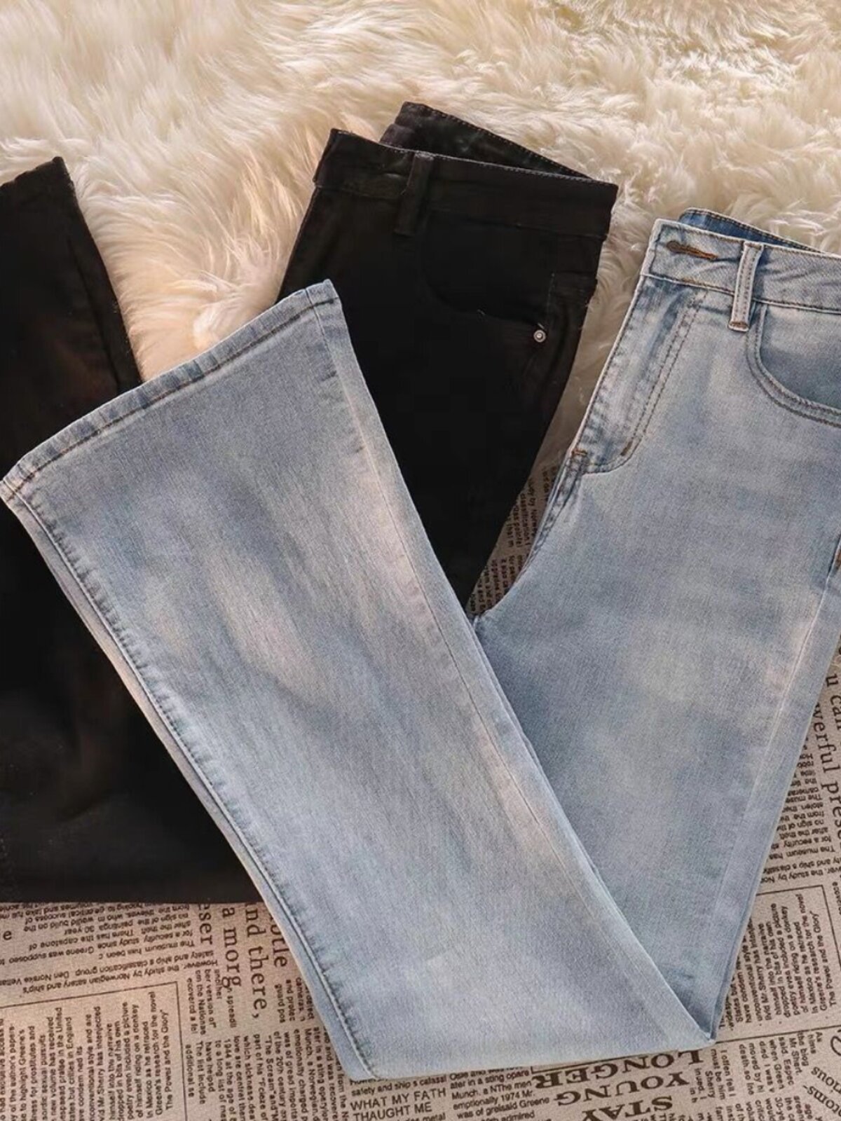 여성용 마이크로 플레어 진 여름 신상 스타일 하이웨이스트 슬림 작은 분들을 위한 말굽팬츠 인즈 하이스트리트 트렌디&룩룩