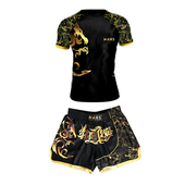 运动健身衣套装 速干弹力透气泰拳搏击训练服套装 紧身衣男短袖 夏季