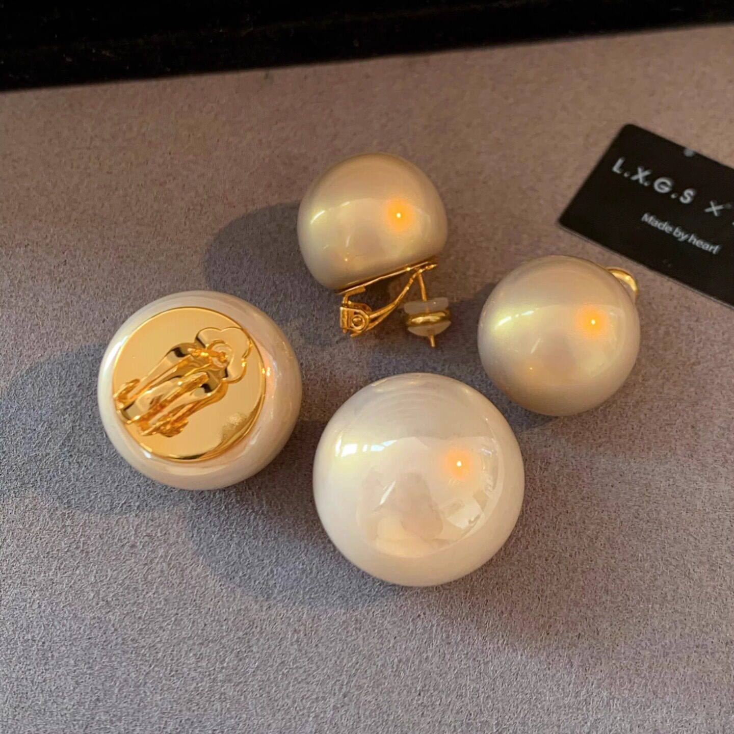 韩国2026新款法式复古大珍珠耳环女轻奢气质高级感耳钉巨好看耳饰