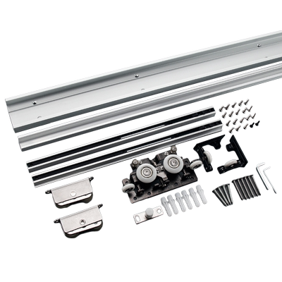 幽灵门隐形轨道五金配件木门侧挂吊滑双向缓冲导轨移门无轨吊轮