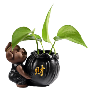 黑陶瓷茶道六君子套装茶筒功夫茶具配件收纳筒实木笔筒桌面办公室