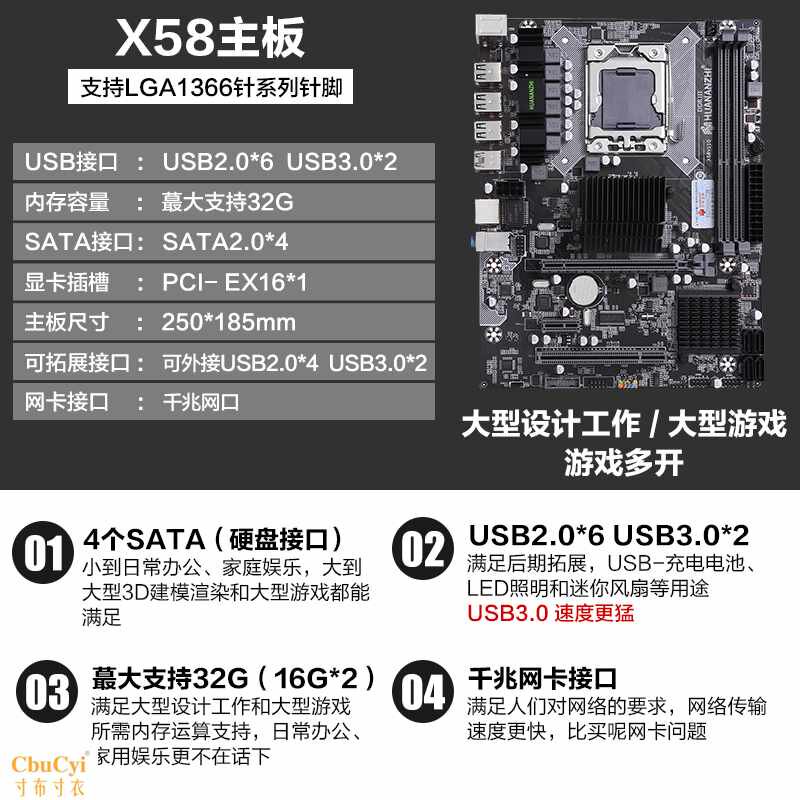 X58主板套装全新1366针双通道DDR3台式机电脑主板CP|ruв категории компьютерное оборудование/дисплей/Компьютерная периферия, материнская плата - от Buy2taobao.com для оказания профессиональной услуги покупки агента Taobao