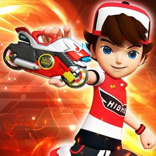 正版 男孩战斗 灵动魔幻陀螺5五代摩托车天火猎鹰拉线坨螺玩具套装