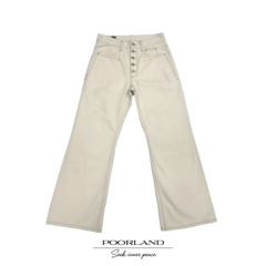 [骨白棉籽壳原牛]13.5oz五连扣646微喇直白牛仔裤PoorlandDN1123