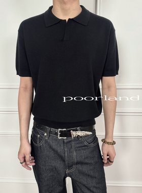 【v领polo】精纺14针织不扎肤轻薄糯感领短宽短袖poorlandDJZZ02