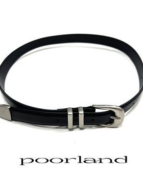 【双锁环】头层牛皮做旧油边哑光合金扣头复古皮带poorland