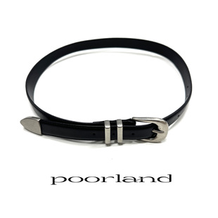 【双锁环】头层牛皮做旧油边哑光合金扣头复古皮带poorland