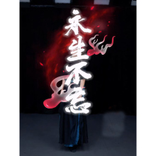 蒙古舞永生不忘舞蹈半身裙墨雨云间双层720度大摆裙古典舞演出服