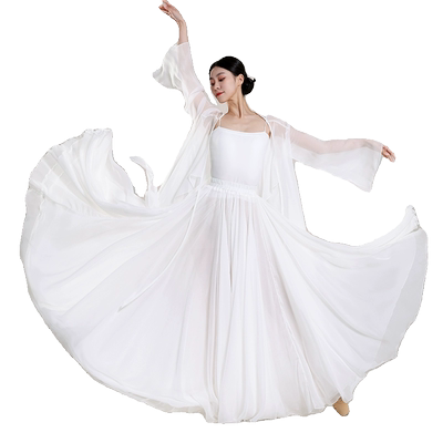 双层天丝轻薄飘逸1080度大摆裙