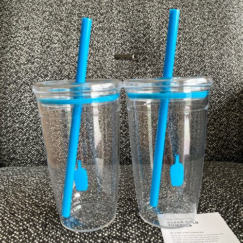 【官方正品】小蓝瓶透明吸管杯
