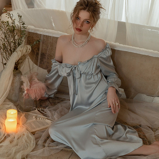 19姆米重磅真丝长袖 宫廷风高级感家居服送朋友生日礼物 睡裙女法式