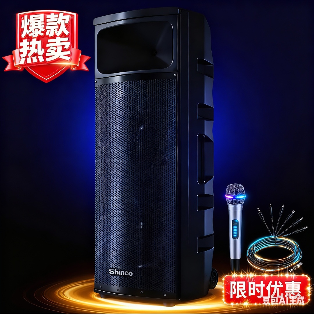 新科双15寸户外广场舞音响大音量专业舞台演出大功率音箱重低音