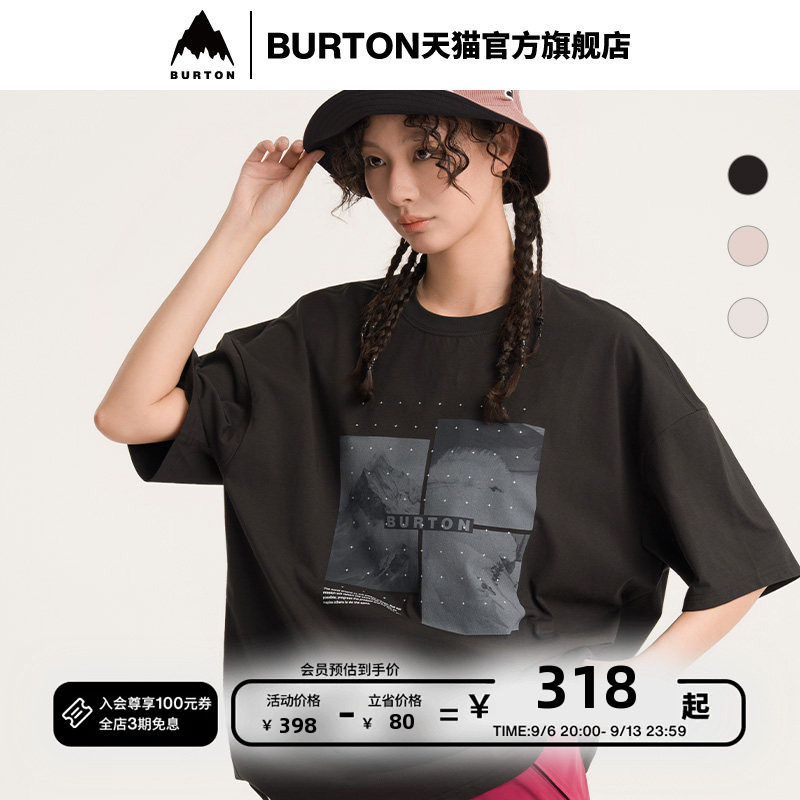BURTON伯顿官方春季新品男女LSE GRAPHIC B短袖T恤圆领宽松927881