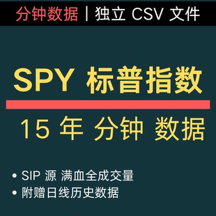 SPY 过去 15 年 分钟数据 美股 ETF 标普 历史 高频 量化