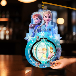 爱莎公主灯笼女孩中秋节2025年新儿童手提卡通玩具发光diy材料包