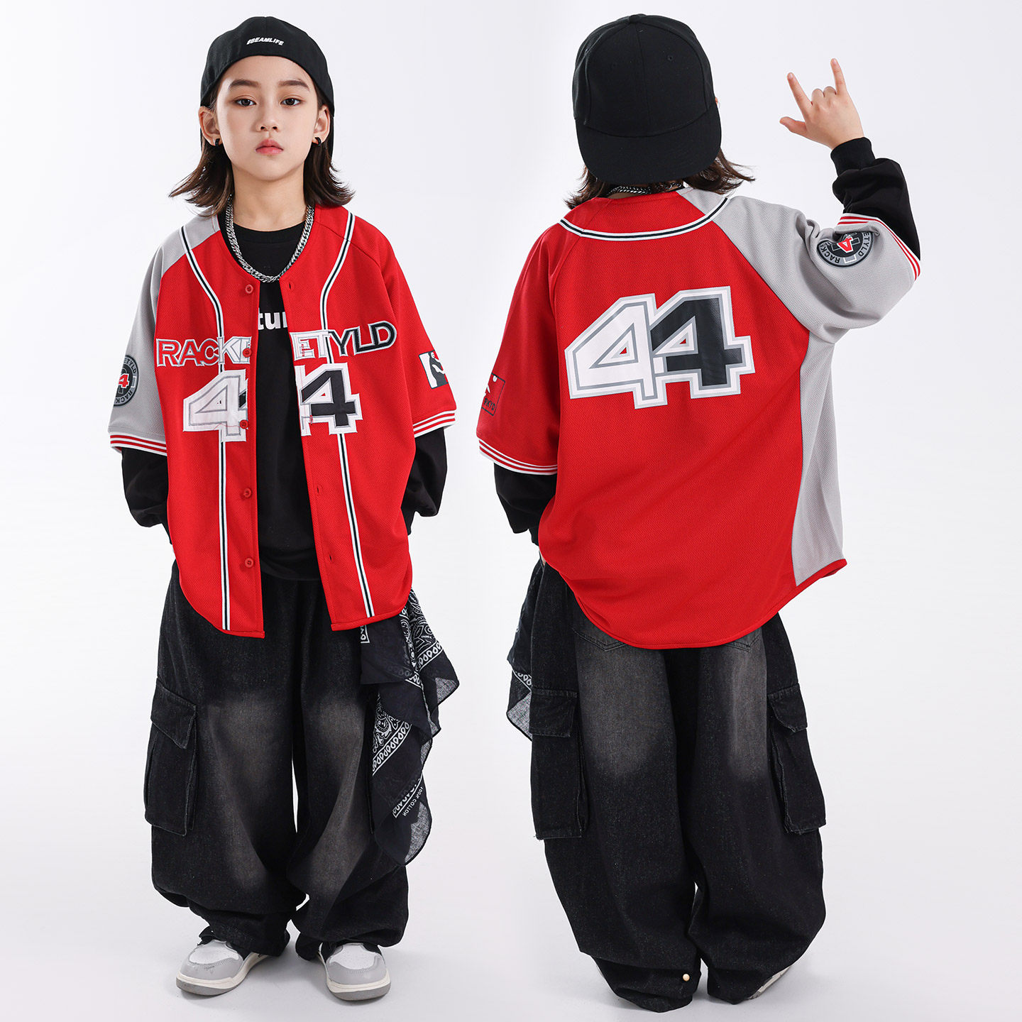 哈尼酷街舞儿童潮服酷帅嘻哈炸街女孩套装hiphop童装街舞服装男童