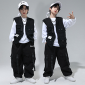 子酷帅嘻哈童装 儿童街舞潮服套装 男童hiphop马甲裤 潮牌街舞演出服