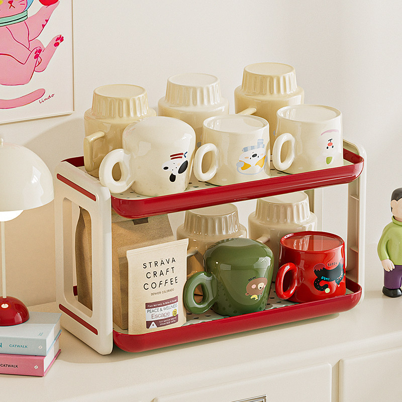 多层桌面杯架置物架杯子收纳架家用茶杯咖啡杯水杯整理架子水杯架