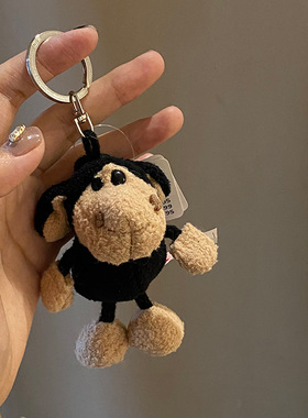 ins丑萌小羊钥匙扣有趣小黑羊毛绒玩偶包挂件卡通可爱情侣挂坠