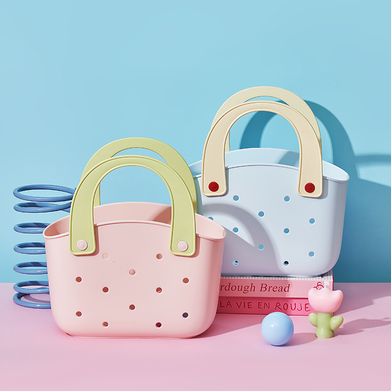 多巴胺撞色手提篮洗浴篮