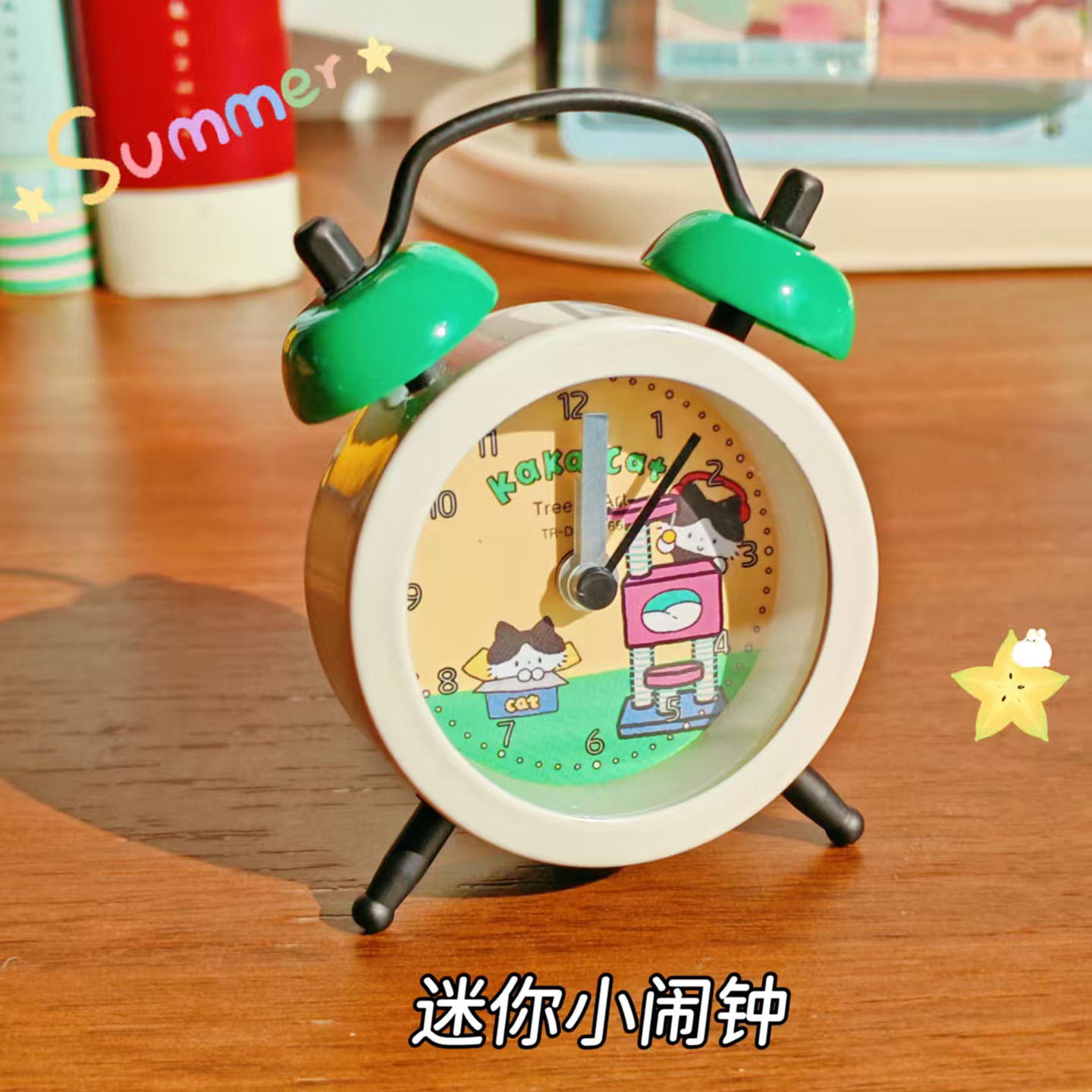 1.5寸金属小闹钟学生宿舍专用起床神器新款闹铃时钟床头钟表摆件