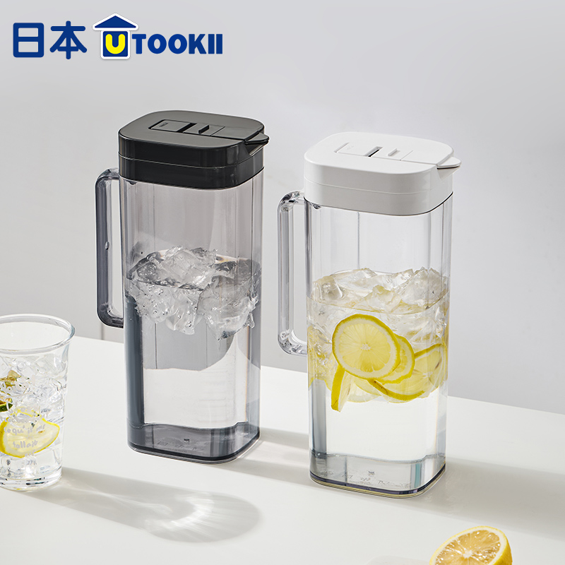 日式冷水壶耐高温家用密封冰箱果汁冰水大容量凉白开塑料翻盖扎壶