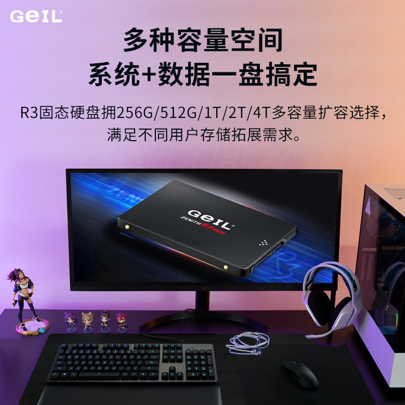GEIL JINBANG R3 솔리드 스테이트 드라이브 SATA 데스크탑 2T 노트북 4T 컴퓨터 SSD2.5 인치 512G