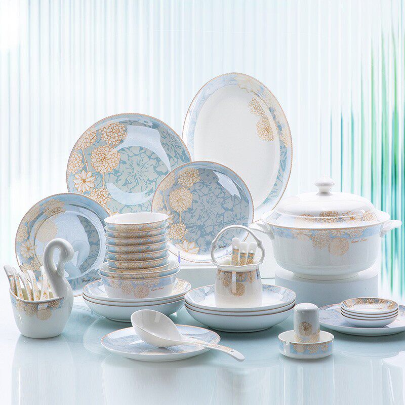 碗碟套装家用2026新款高颜值餐具套装景德镇陶瓷碗盘乔迁新居礼物
